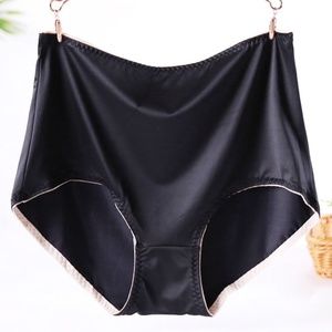 Midnight Black High waist slippery Satin Panties.